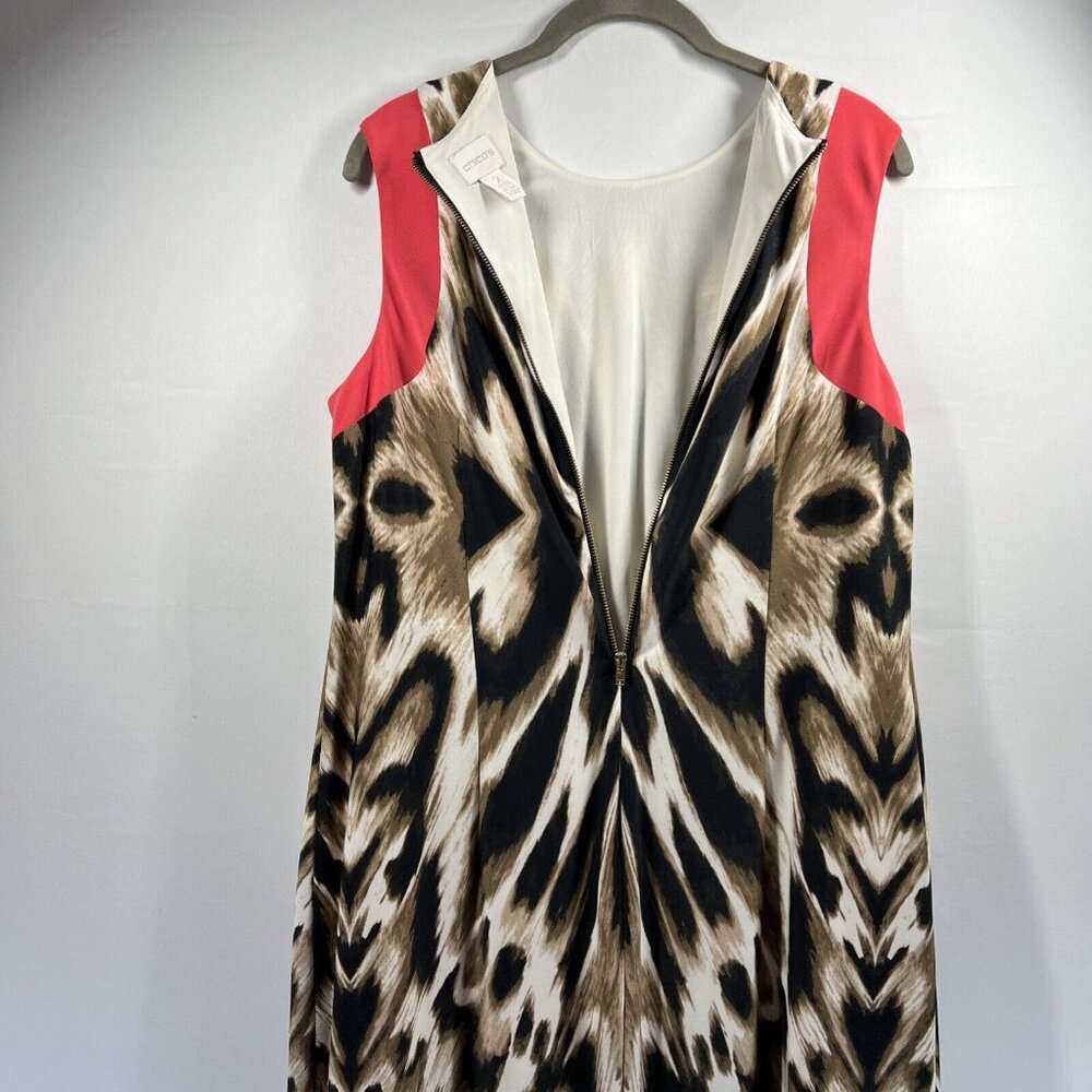 Chicos Women's Dress‎ Size Large Pencil V Neck Stretch Lined Sleeveless Back Zip - Picture 6 of 8